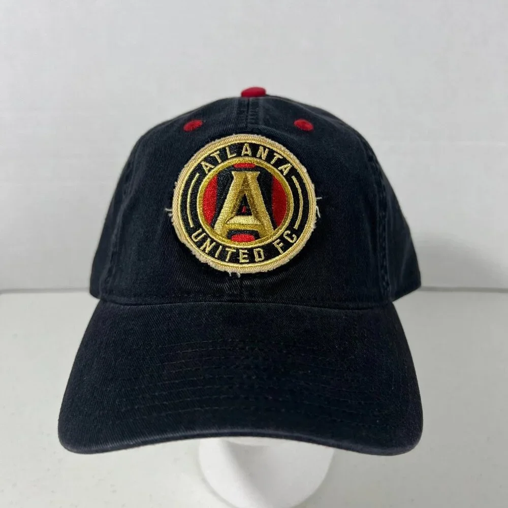 MLS Mens One Size Black‎ Atlanta United FC Iconic Adjustable Strap Back Hat NWT